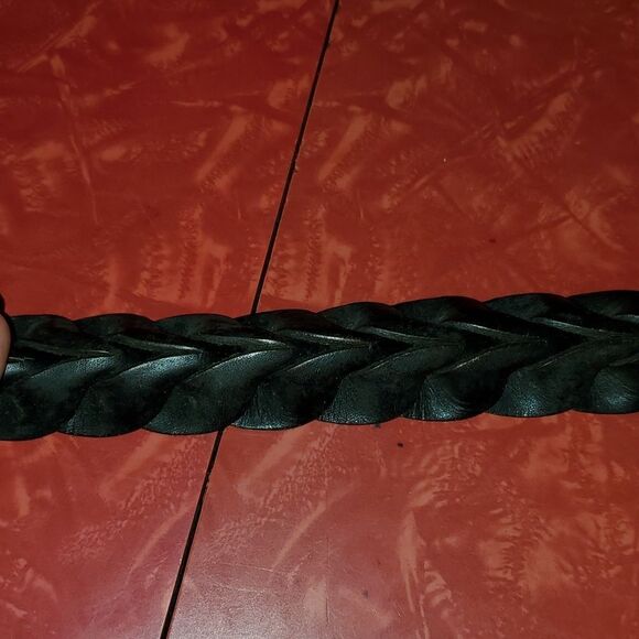 Vintage Brighton Black Leather Woven Belt 36 main image 9